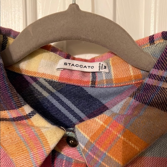 Colorful Plaid Button-Up Shirt - Picture 3 of 4